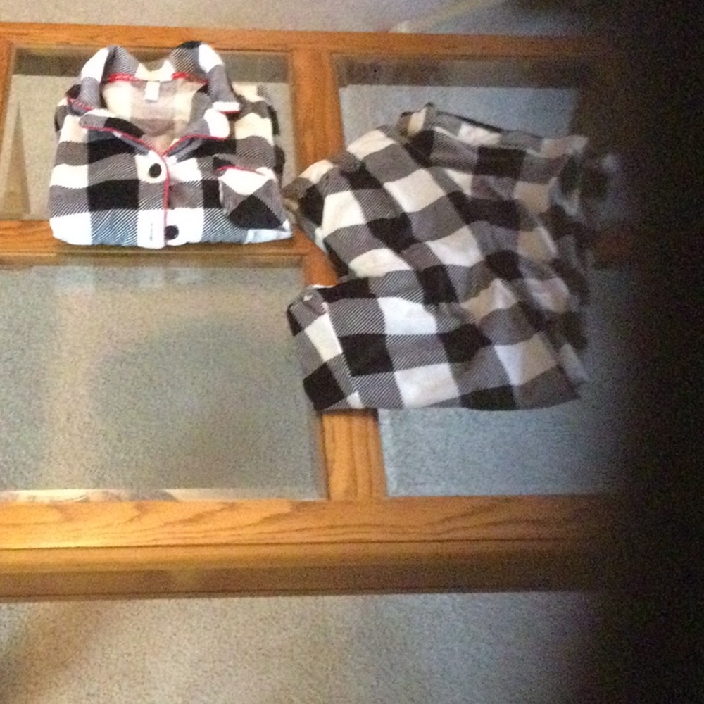 Black and White Plaid Pajama Set
